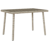Garden Coffee Table Rectangular Light Grey 60x40x37 cm Poly Rattan