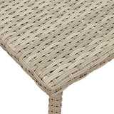 Garden Coffee Table Rectangular Light Grey 60x40x37 cm Poly Rattan