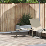 Garden Coffee Table Rectangular Light Grey 80x40x37 cm Poly Rattan