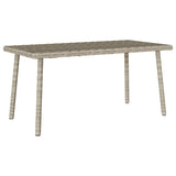 Garden Coffee Table Rectangular Light Grey 80x40x37 cm Poly Rattan