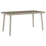 Garden Coffee Table Rectangular Light Grey 80x40x37 cm Poly Rattan