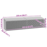 Garden Storage Box Brown 220x50x58 cm Poly Rattan