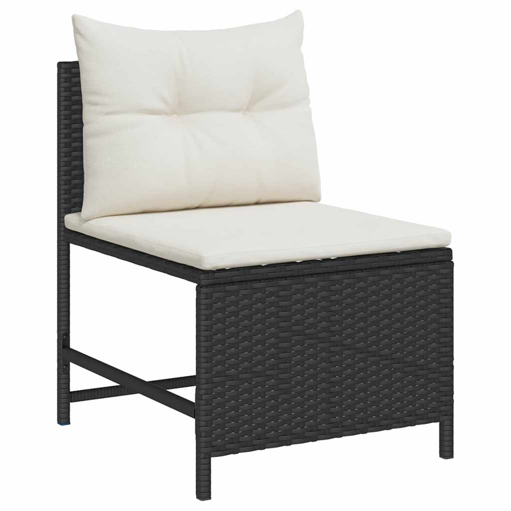 Garden Sofa Set 6 pcs Black, cream Poly Rattan