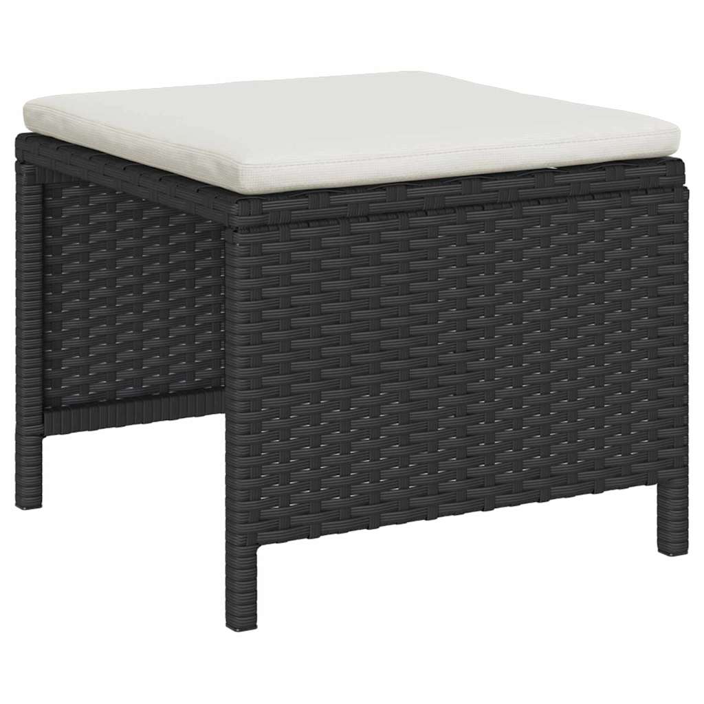 Garden Sofa Set 6 pcs Black, cream Poly Rattan