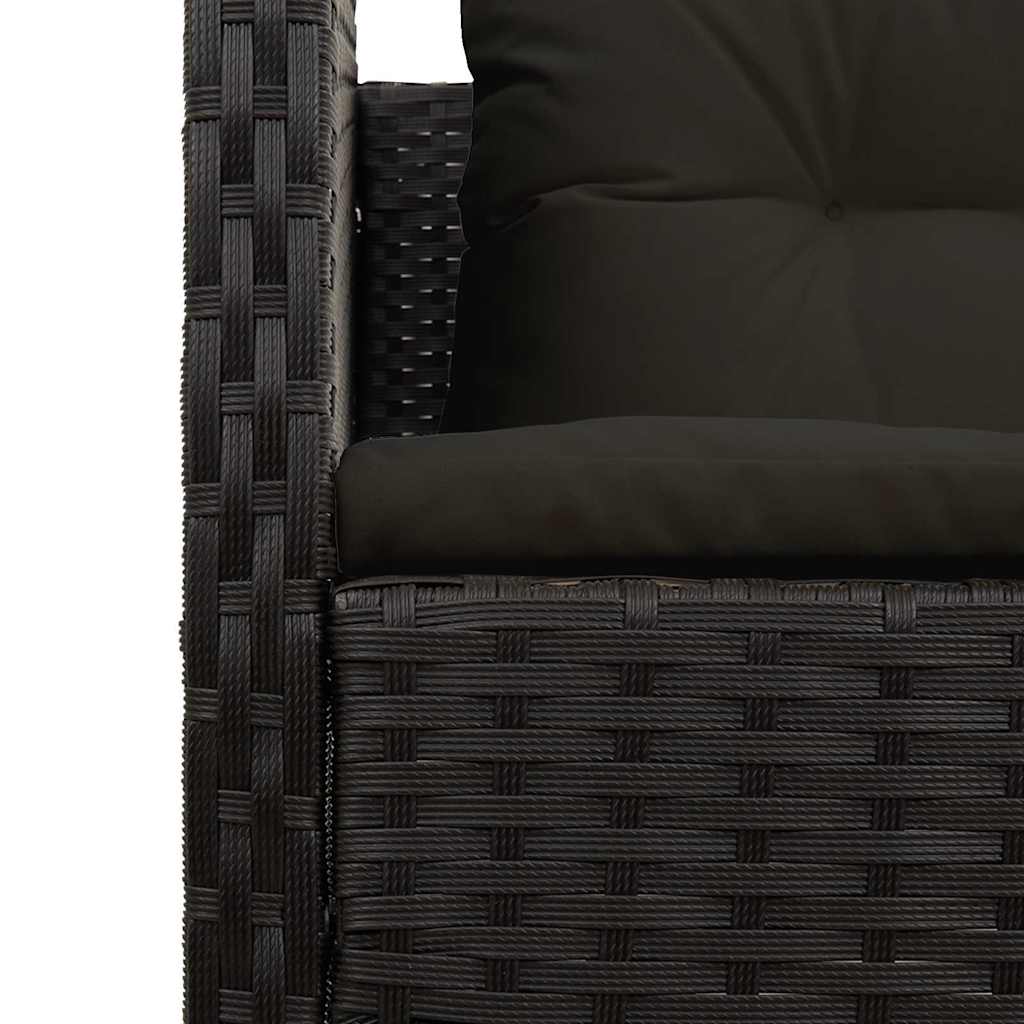 Garden Sofa Set 6 pcs Black Poly Rattan