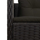 Garden Sofa Set 6 pcs Black Poly Rattan