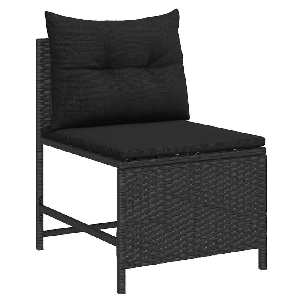 Garden Sofa Set 6 pcs Black Poly Rattan