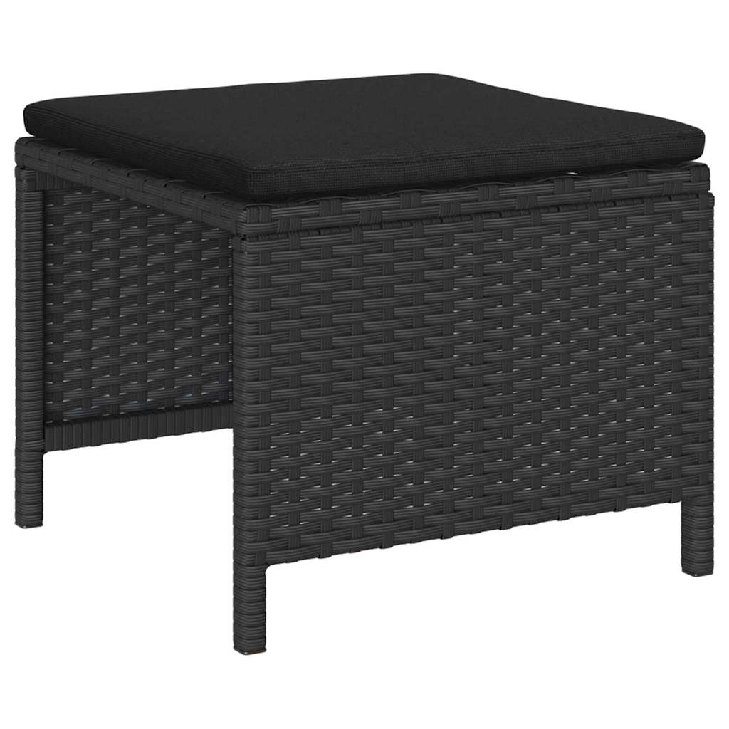Garden Sofa Set 6 pcs Black Poly Rattan