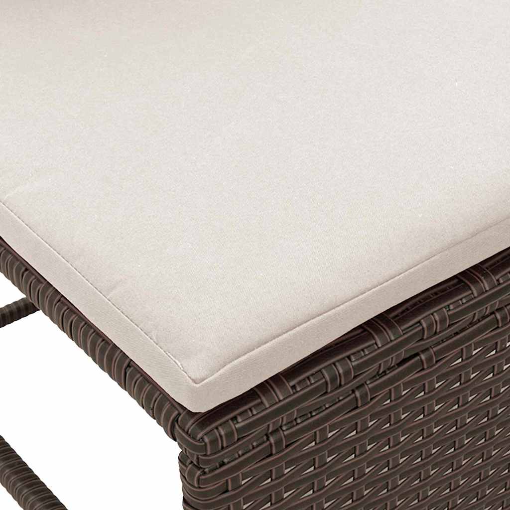 Garden Sofa Set 6 pcs Brown, cream Poly Rattan