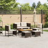 Garden Sofa Set 6 pcs Brown, cream Poly Rattan