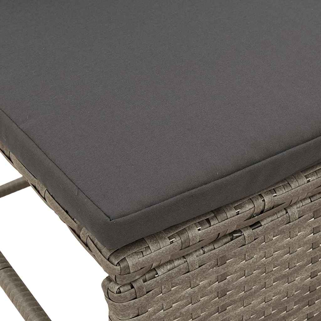 Outdoor Sofa Set Grey and dark grey Rattan, tempered glass Medium