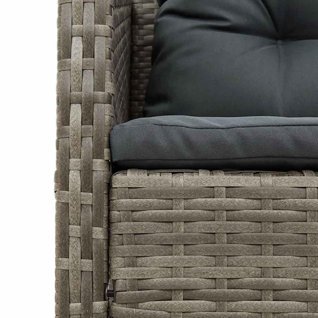 Outdoor Sofa Set Grey and dark grey Rattan, tempered glass Medium