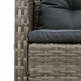 Outdoor Sofa Set Grey and dark grey Rattan, tempered glass Medium