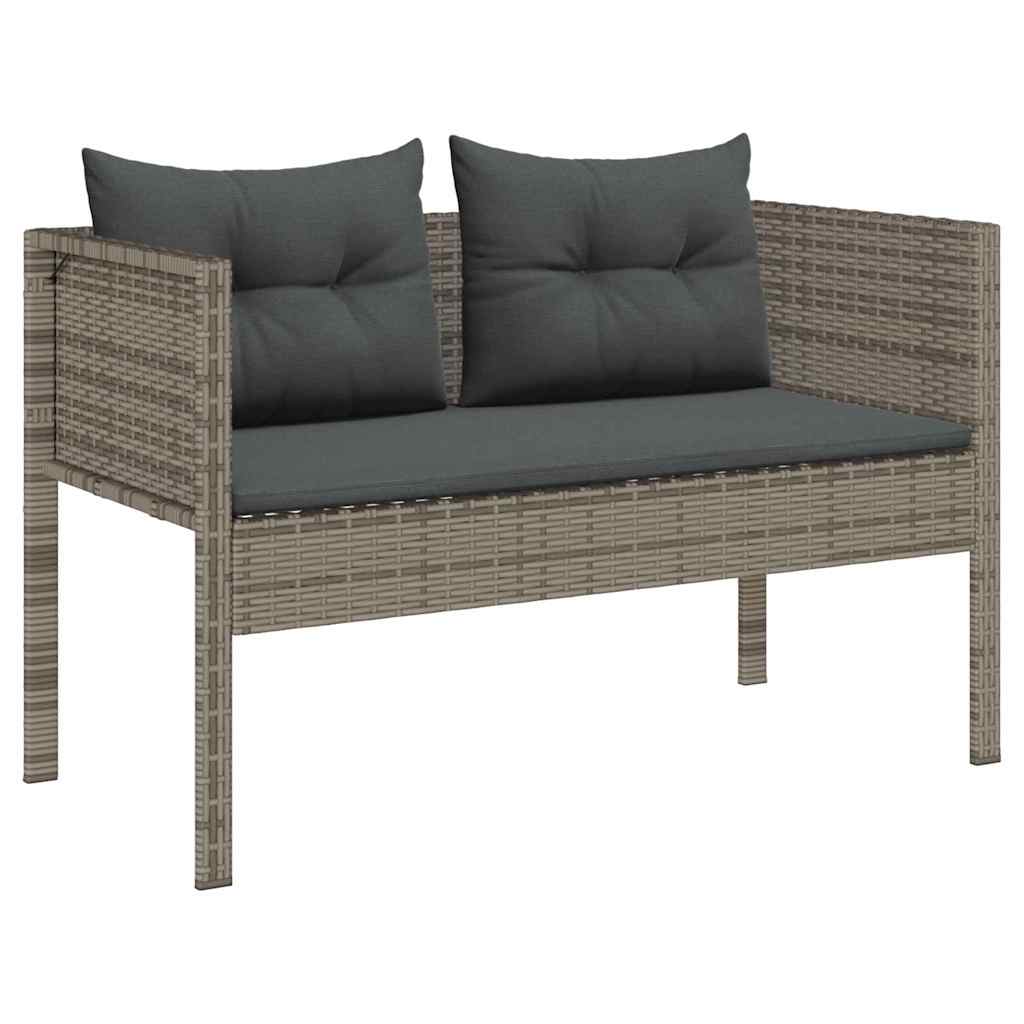 Outdoor Sofa Set Grey and dark grey Rattan, tempered glass Medium