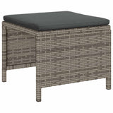 Outdoor Sofa Set Grey and dark grey Rattan, tempered glass Medium