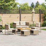 Garden Sofa Set 6 pcs Beige, cream Poly Rattan