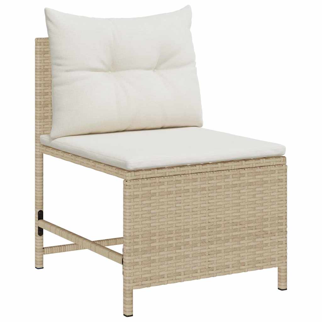Garden Sofa Set 6 pcs Beige, cream Poly Rattan