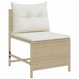 Garden Sofa Set 6 pcs Beige, cream Poly Rattan