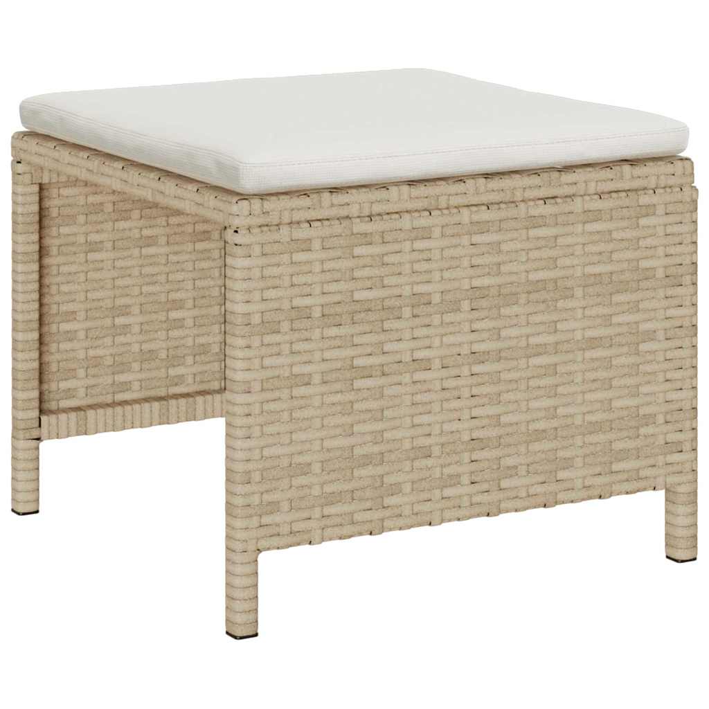 Garden Sofa Set 6 pcs Beige, cream Poly Rattan