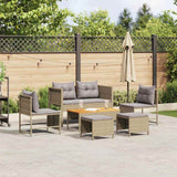 Garden Sofa Set 6 pcs Beige, light grey Poly Rattan