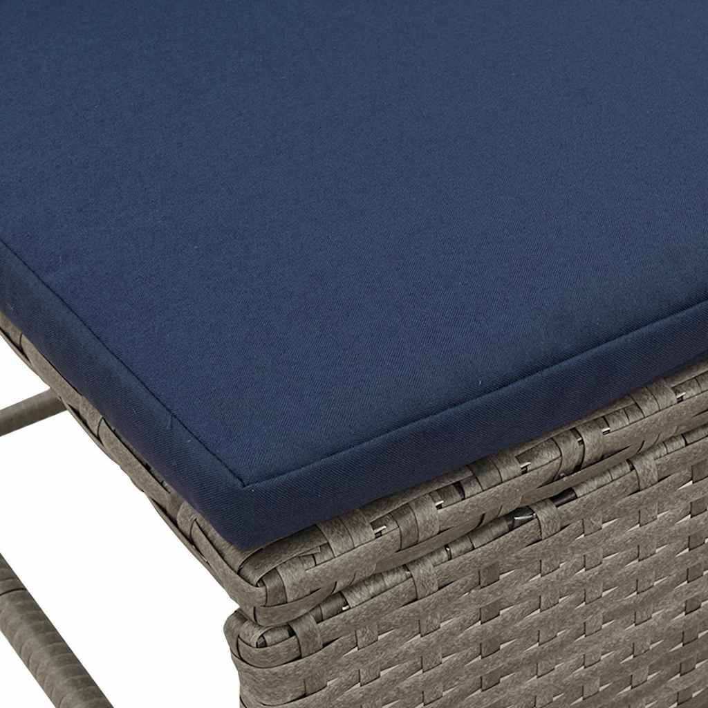 Garden Sofa Set 6 pcs Grey, navy blue Poly Rattan