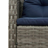 Garden Sofa Set 6 pcs Grey, navy blue Poly Rattan