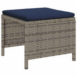 Garden Sofa Set 6 pcs Grey, navy blue Poly Rattan
