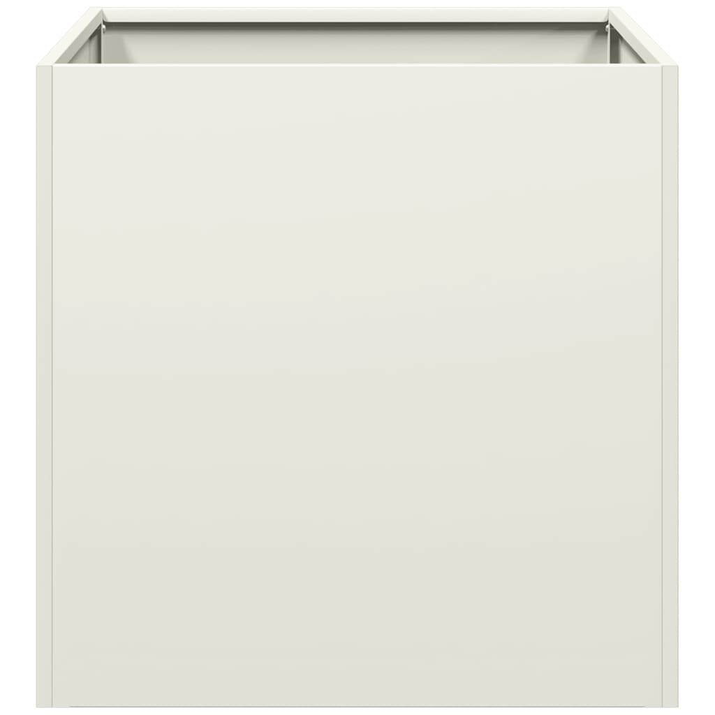 Planter White 40x40x40 cm Cold-rolled Steel