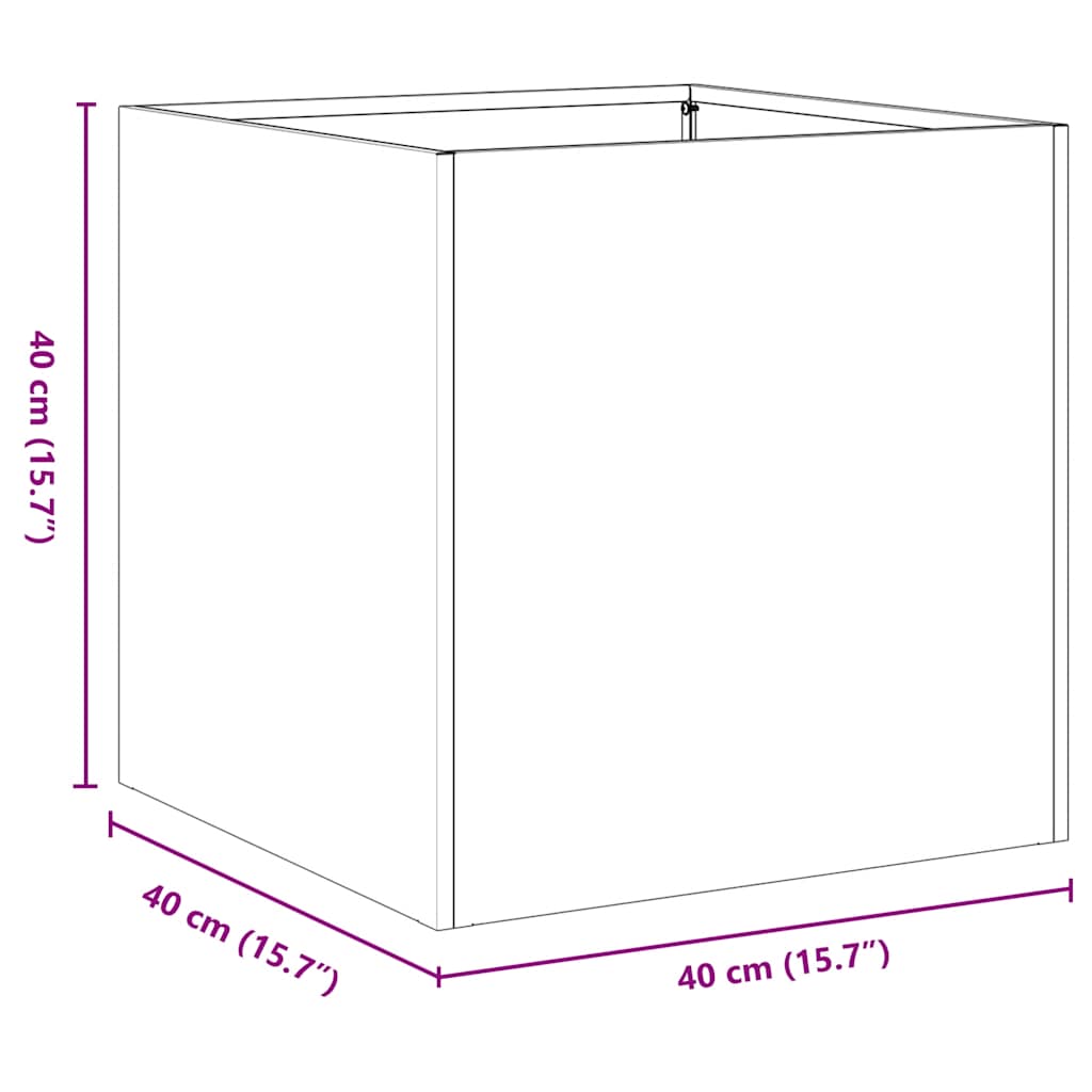 Planter White 40x40x40 cm Cold-rolled Steel