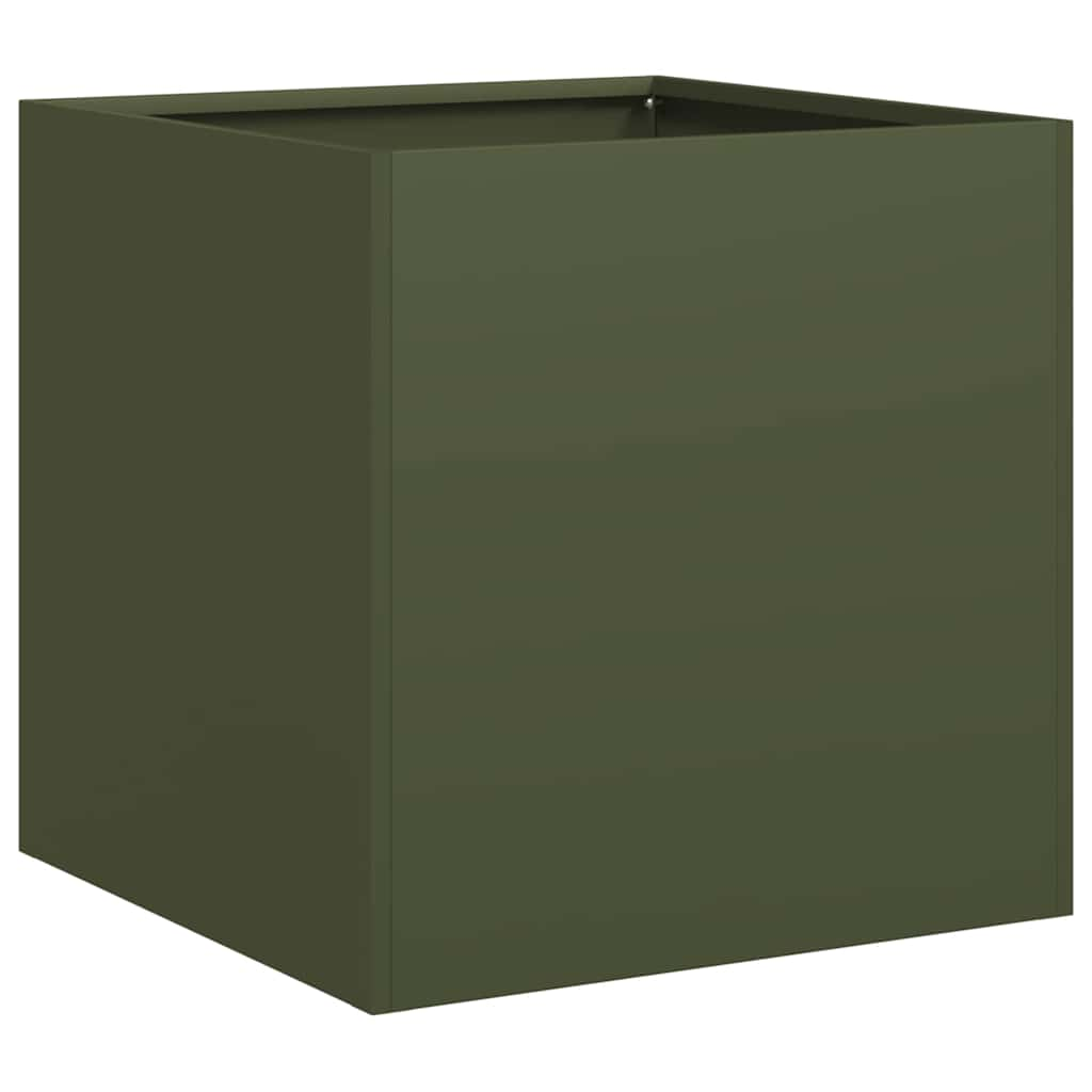 Planter Olive Green 40x40x40 cm Cold-rolled Steel