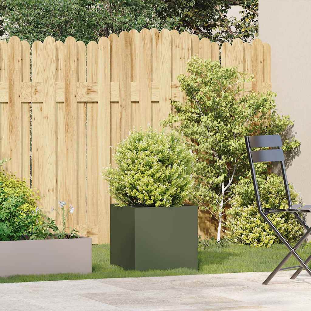 Planter Olive Green 40x40x40 cm Cold-rolled Steel