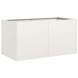 Planter White 80x40x40 cm Cold-rolled Steel