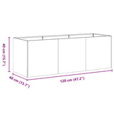 Planter Black 120x40x40 cm Cold-rolled Steel