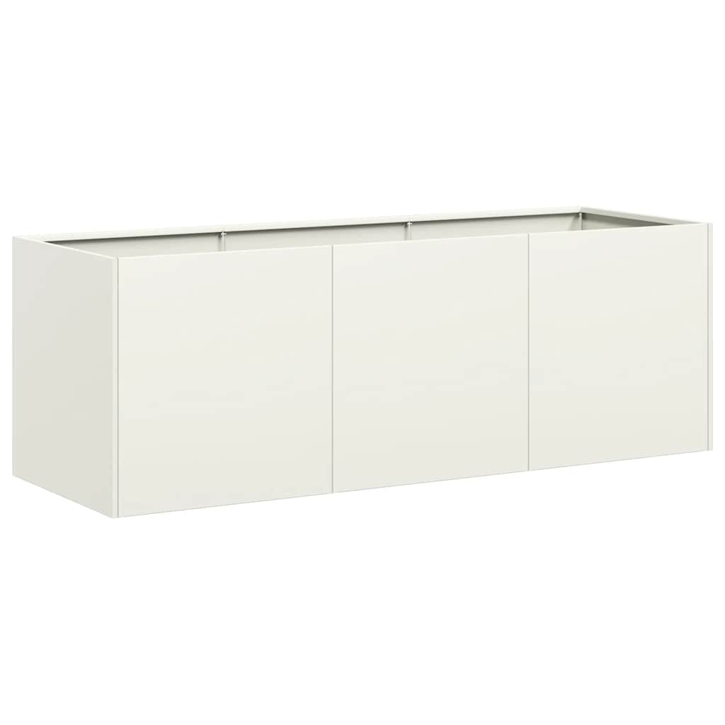 Planter White 120x40x40 cm Cold-rolled Steel