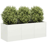 Planter White 120x40x40 cm Cold-rolled Steel