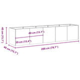 Planter Olive Green 200x40x40 cm Cold-rolled Steel