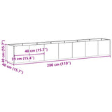 Planter White 280x40x40 cm Cold-rolled Steel