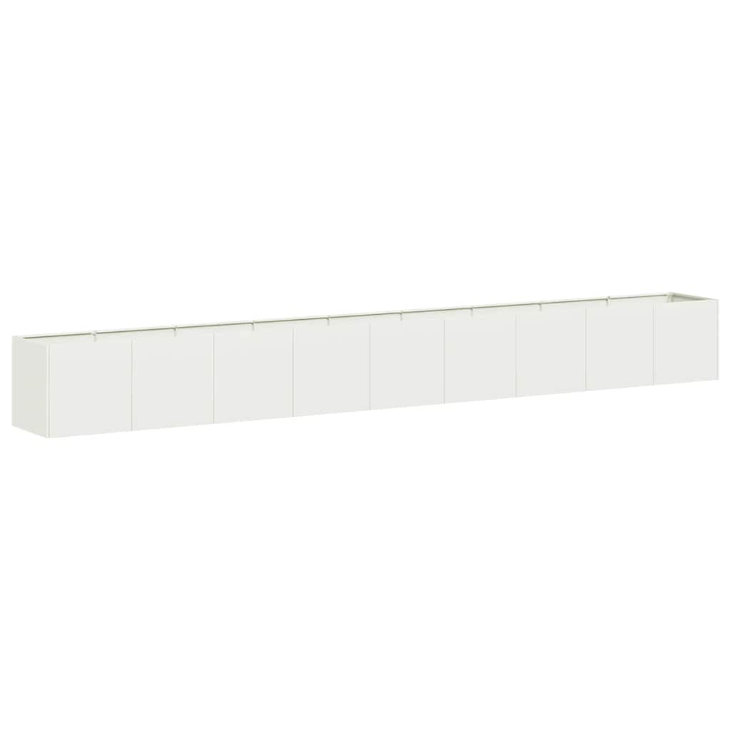 Planter White 360x40x40 cm Cold-rolled Steel