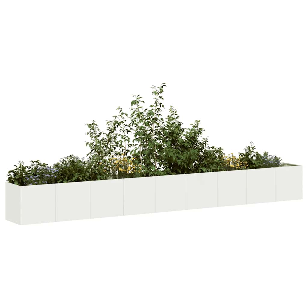 Planter White 360x40x40 cm Cold-rolled Steel