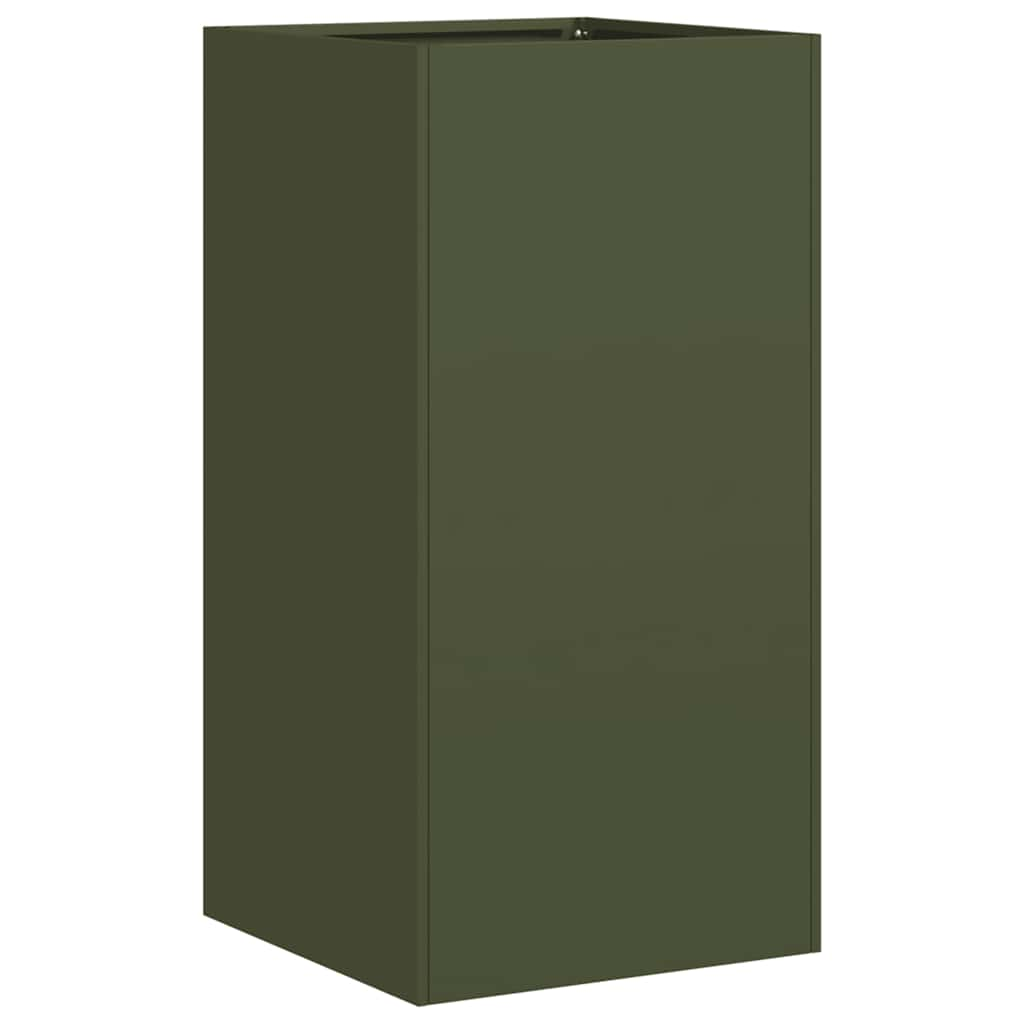 Planter Olive Green 40x40x80 cm Cold-rolled Steel