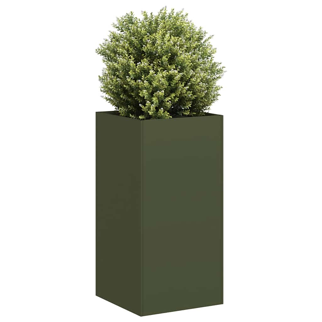 Planter Olive Green 40x40x80 cm Cold-rolled Steel