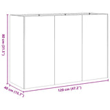 Planter White 120x40x80 cm Cold-rolled Steel