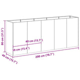 Planter 200x40x80 cm Stainless Steel