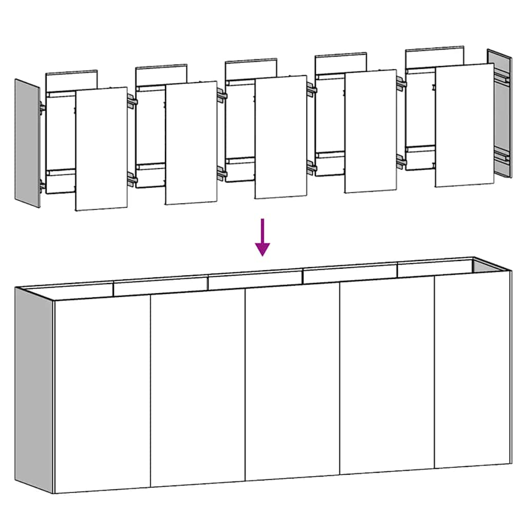 Planter 200x40x80 cm Galvanised Steel