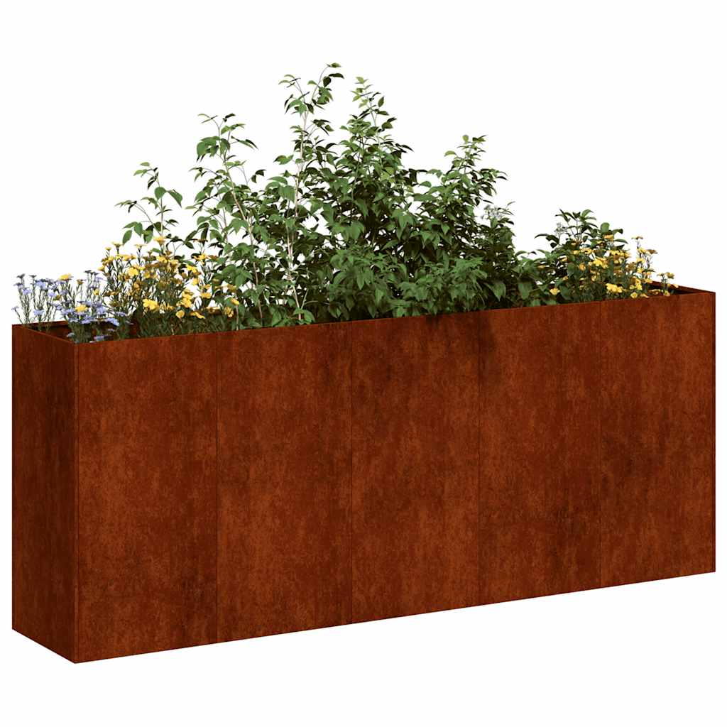 Planter Rusty 200x40x80 cm Weathering Steel