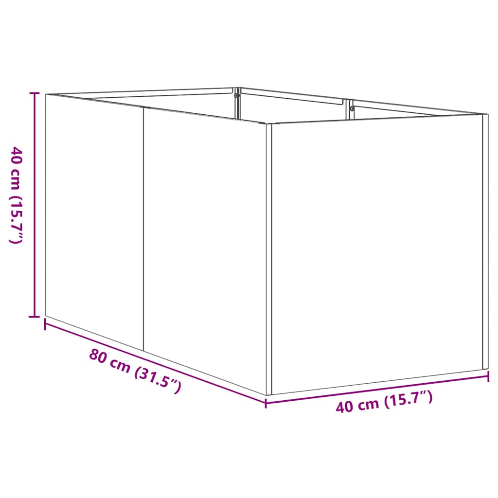 Planter Black 40x80x40 cm Cold-rolled Steel