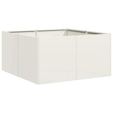 Planter White 80x80x40 cm Cold-rolled Steel