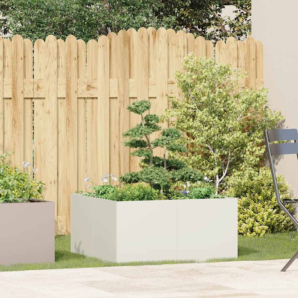 Planter White 80x80x40 cm Cold-rolled Steel