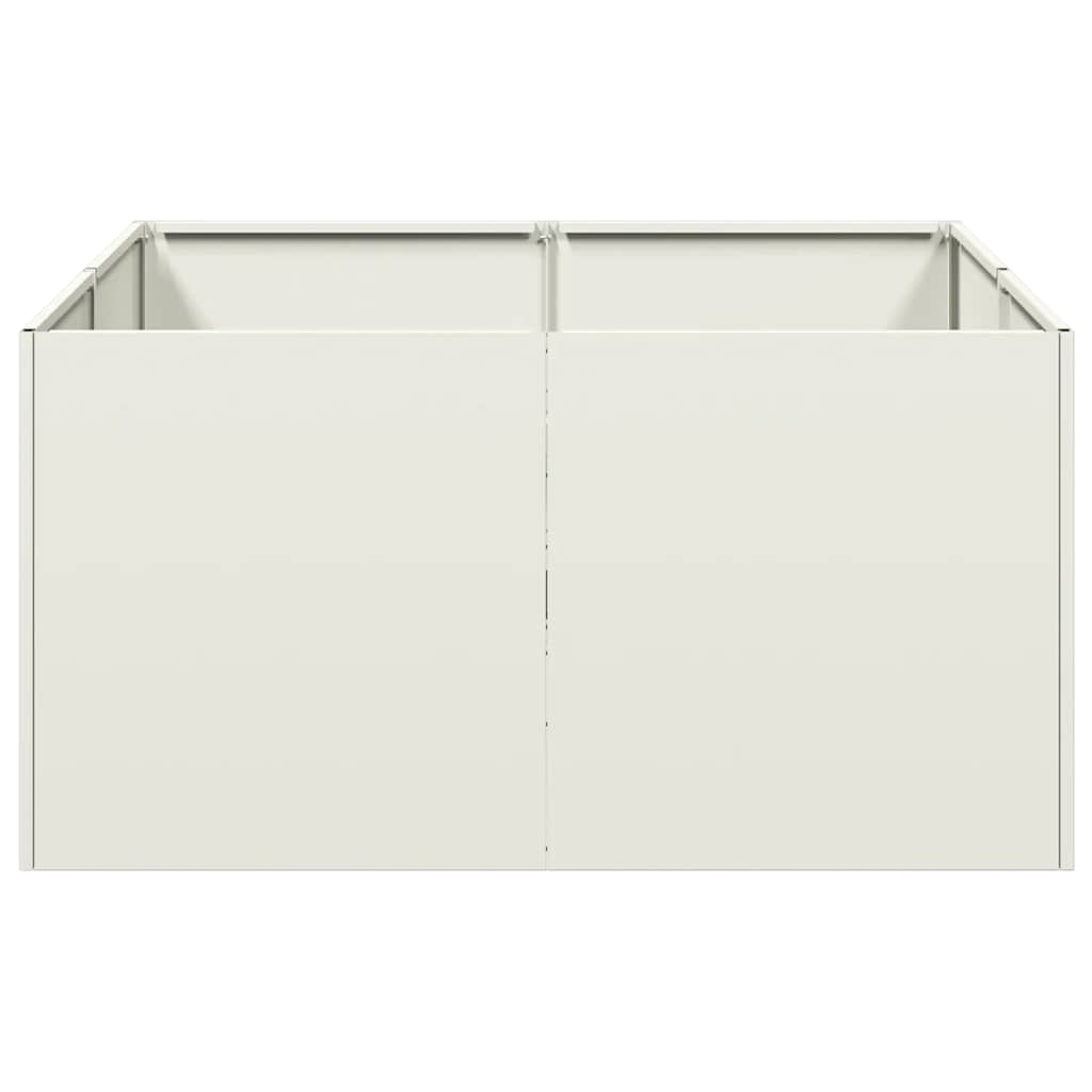 Planter White 80x80x40 cm Cold-rolled Steel