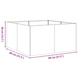Planter 80x80x40 cm Galvanised Steel